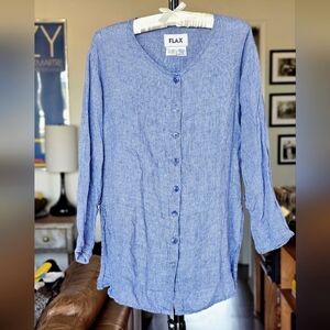 FLAX Women's Striped Linen Tunic